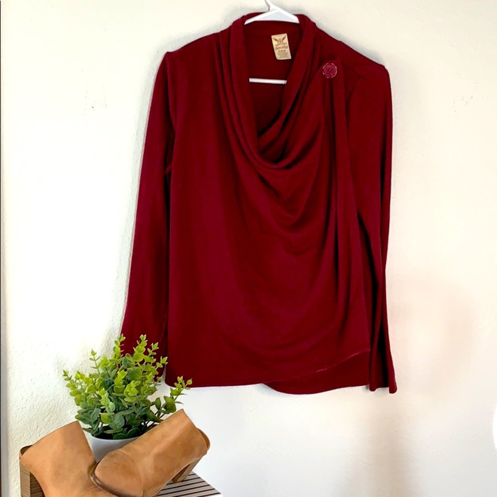 🌼Maroon Crossover Button Sweater or Cardigan🌼